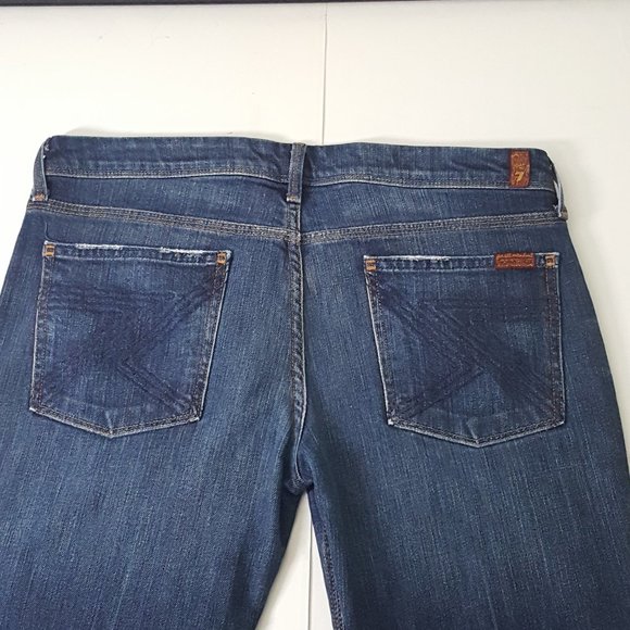 Women's 7FOR ALL MANKIND Boot Cut Jeans Size 32 Blue - Picture 3 of 12